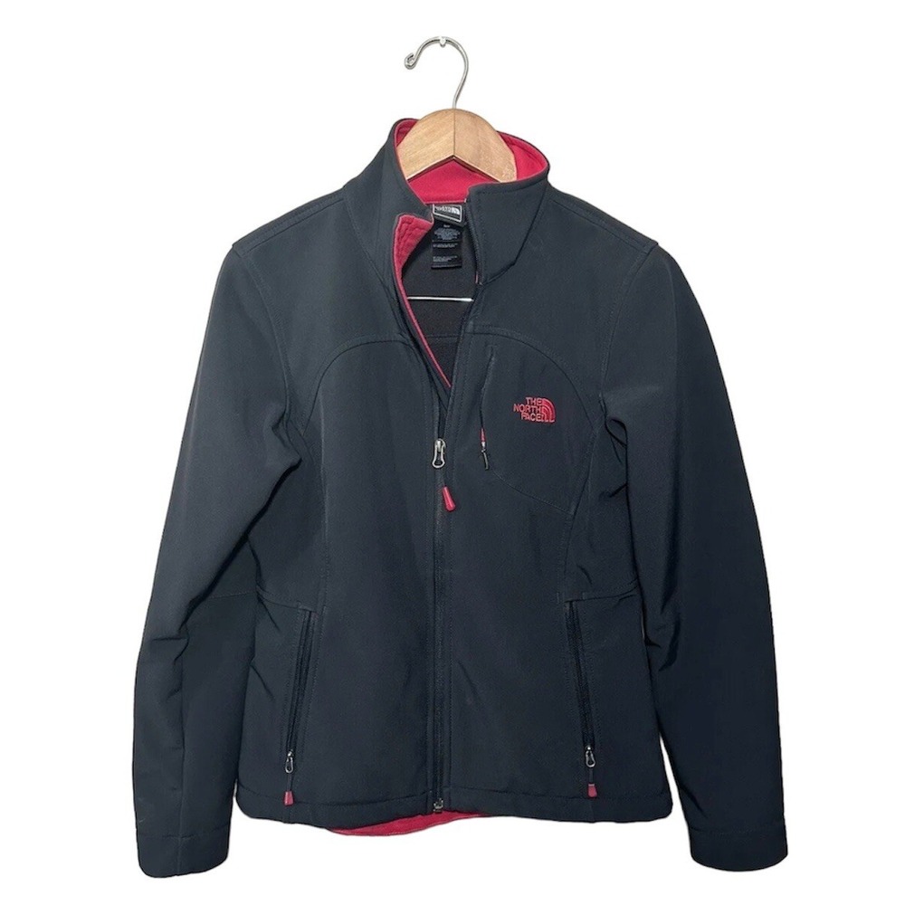 The North Face Womens Apex Bionic‎ Soft Shell Jacket C771 Black Pink Sz Small